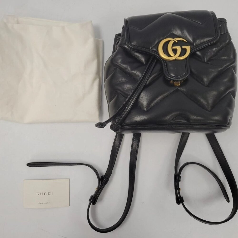 (75520-1) Gucci Marmont Black Backpack